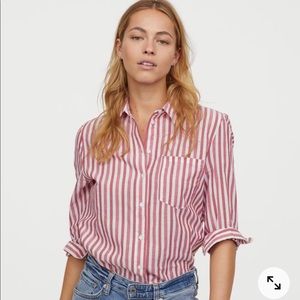 H&M Women striped long sleeved dress shirt Size 10